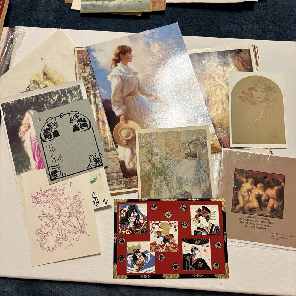 13 Mixed Vintage Prints For Scrapbooking Art Journaling Decoupaging Crafts